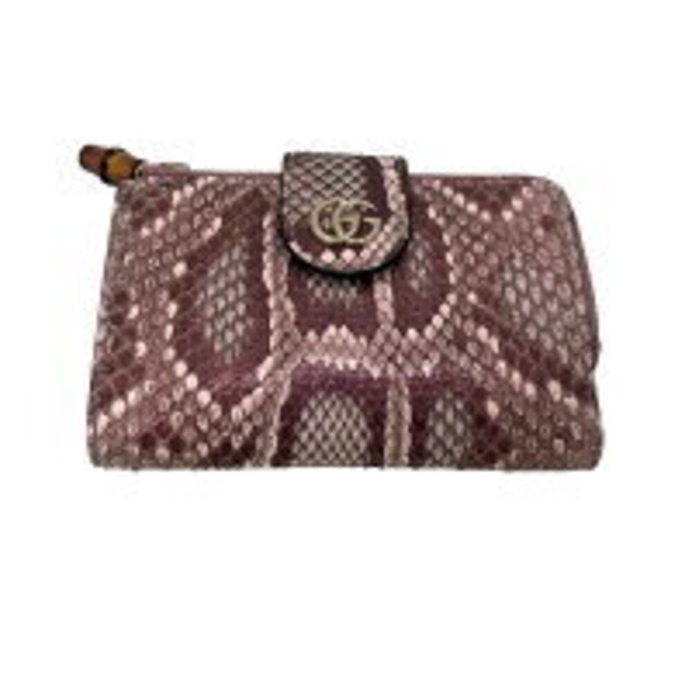 GUCCI Double GG Bamboo Python Wallet Bifold AT - image 3